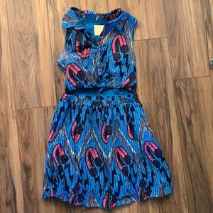 ModCloth midriff tie dress retro medium